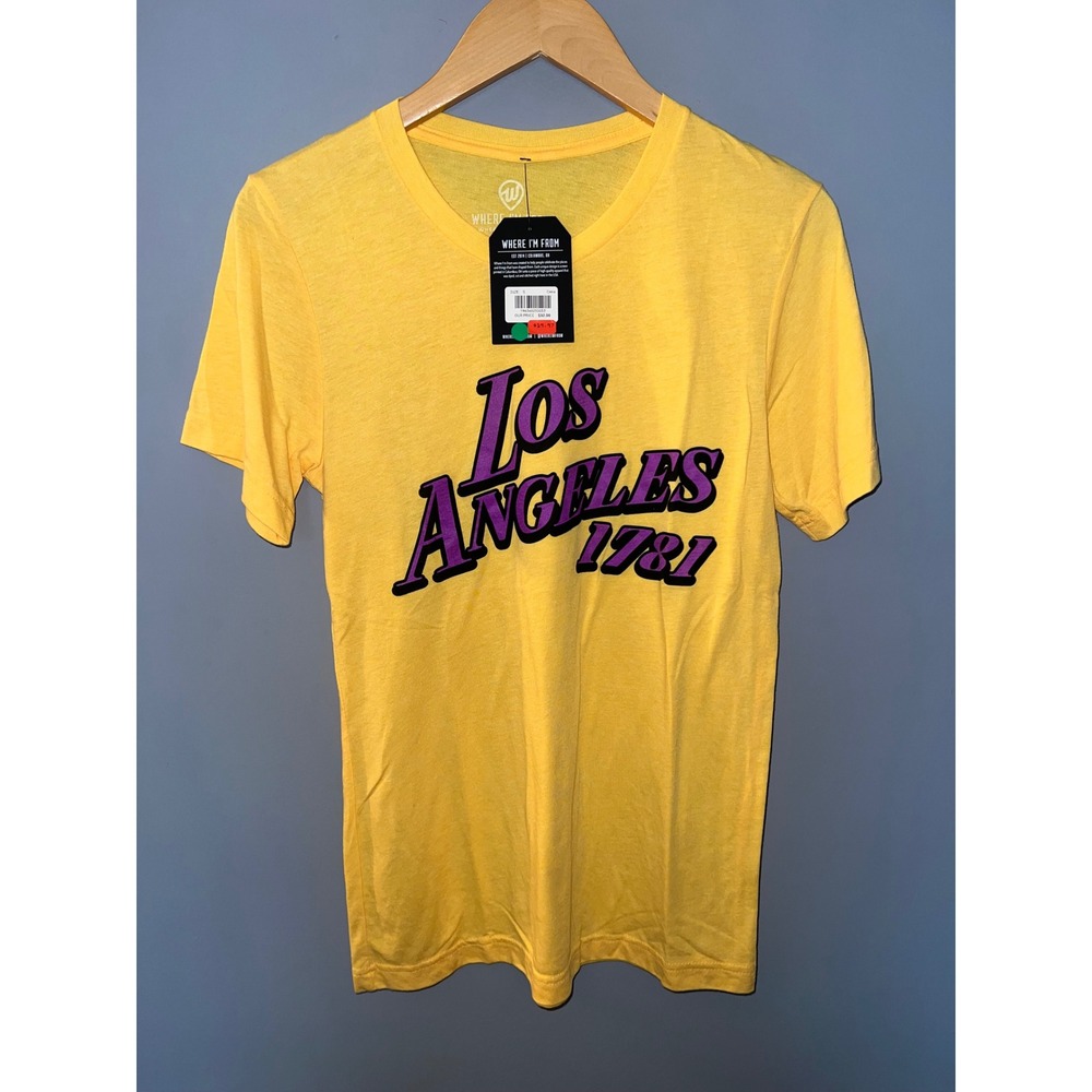 Where I'm From Los Angeles 1781 Graphic T-Shirt Yellow Purple Tri-Blend Small NW